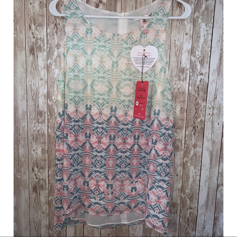 Cabi Mosaic Print Top Style #250, Med